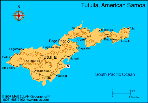 Tutuila American Samoa Map